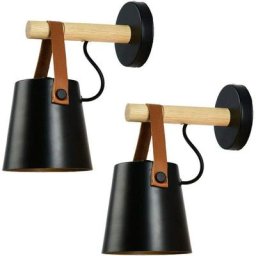 Lot de 2 Applique Murale Métal Style En Fer Forgé Bois Ceinture plastique Industrielles Luminaires