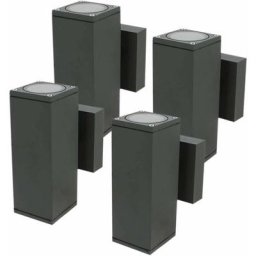 Arum Lighting - Lot de 4 Appliques venice carré Anthracite extérieure double faisceau GU10 IP54