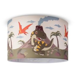 Paco Home Suspension Chambre Enfant Plafonnier Abat-Jour Tissu Rond Jungle Design 3 (Ø45,5 cm),