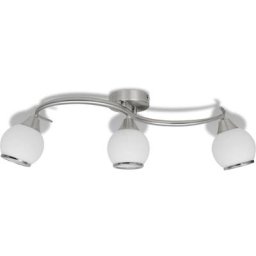 Plafonnier avec abat-jour en verre sur rail pour 3 ampoules E14 Vidaxl n/a