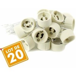 Eclairage Design - Lot de 20 douilles GU10 pour ampoule halogène et led