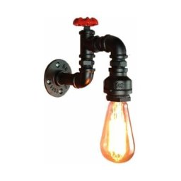 Applique Murale Loft Industriel Tuyau Tube D'eau Rétro en Fer Noir Lustre Lampe Lumières pour Salon