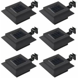 Vidaxl - Lampe solaire à led carrée d'extérieur 6 pcs 12 cm Noir Noir