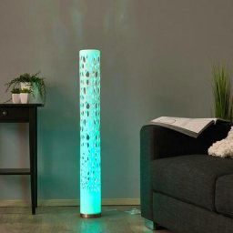 Led Lampadaire à intensité variable 'Alisea' pour salon & salle à manger - blanc, nickel satiné