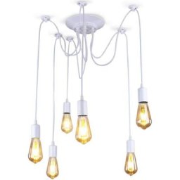 Lustre Suspension Araignee Design Industriel, Rétro Douille E27 Têtes Éclairage Lumières