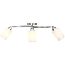 Plafonnier avec abat-jour en verre 3 ampoules E14 Blanc Cône Vidaxl n/a