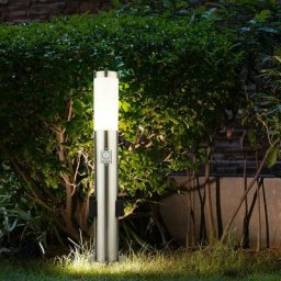 Borne d'éclairage à led avec prise Lumière de chemin d'extérieur avec détecteur de mouvement