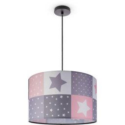 Paco Home - Plafonnier Suspension Chambre Enfant Abat-Jour Tissu Rond Coloré Bébé E27 Lampe à