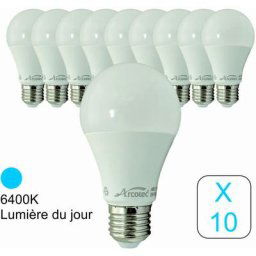 Lot de 10 ampoules led E27 standard 11,1W 1055Lm 6400K - garantie 2 ans