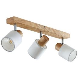 Spot à intensité variable 'Wanessa' en bois pour salon & salle à manger - bois clair, blanc