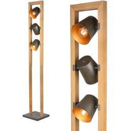 Trio Lighting - Lampadaire Bell Nickel antique 3x25W E14 - Marron Bois Bronze Rouille