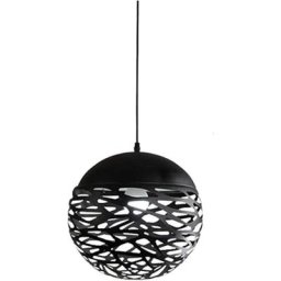 Delaveek - Creux Design Lustre Noir, Exquis Design, Simple et élégant Intérieur Lampe Décoration