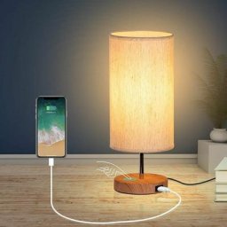 Lampe de Chevet avec Ports de Charge usb, Contrôle Tactile 3 Températures de Couleur et Lampe de