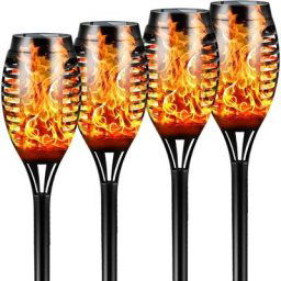 Lampes solaires de jardin extérieur, lot de 4 lampes solaires 12 led, lampes solaires étanches IP65