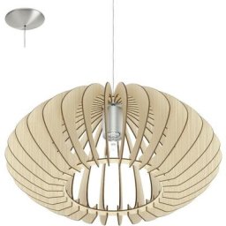 Lampe à suspension 2 Cossano bois d'érable 1X60W h: 110 ø 50 cm