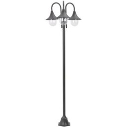 Lampadaire de jardin E27 220 cm Aluminium 3 lanternes Bronze Vidaxl Bronze