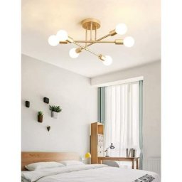 Plafonnier industriel vintage lustre moderne avec 6 bras E27 douille luminaire pour chambre salon