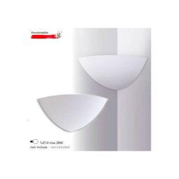 Intec Light - Applique murale d'angle 1 lampe E14 en pl tre blanc personnalisable - santorini