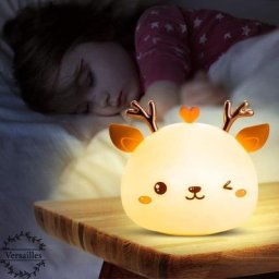 Veilleuse Enfant,Veilleuse Bebe Fille Cerf,Veilleuse Prise Electrique Led Rechargeable,Lampe