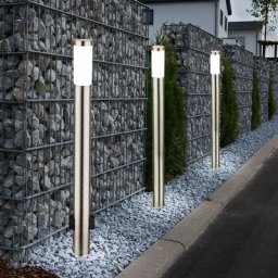 Lot de 3 lampadaires d'extérieur led pour terrasses en acier inoxydable pour parc lumières