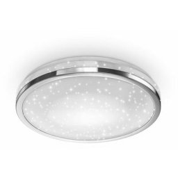 B.k.licht - Plafonnier led décor étoilé Platine led 15W 1500lm blanc neutre 4000K finition chrome