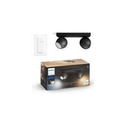 Hue White Ambiance buckram Spot barre tube 2x5.5W - Noir (Télécommande incluse), compatible