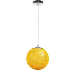 Stoex - Rétro Suspension Luminaire en Rotin Globe Rond 20cm, Lustre Abat-jour diy Lampe Plafond E27