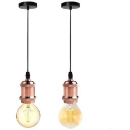 Suspension luminaire en métal diy lampe accessoires lot de 2 , Douilles Spirale E27 avec câble