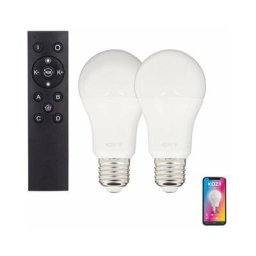 KOZii - Pack de 2 Ampoules LED connectées A60, culot E27, RVB avec télécommande connectée