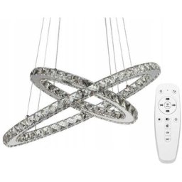 Lampe suspendue APP418-CP cristal bague led + télécommande 2-POINTS de lumière 50X50CM reglable