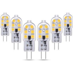 Ampoule led G4 Lot de 6 ampoules led G4 2 w 12 v pour camping, blanc chaud 3000 k, équivalent aux
