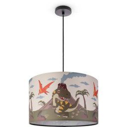 Suspension Chambre Enfant Plafonnier Abat-Jour Tissu Rond Jungle Lampe à suspension - Noir, Design