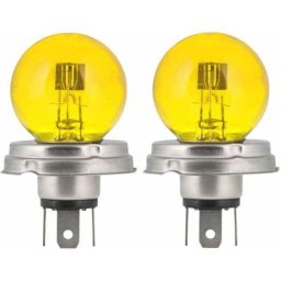2x ampoule 12V 45/40W P45T Jaune double filament phare feu avant projecteur voiture moto ancienne