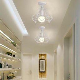 2 pack Plafonnier industrielle Retro 25cm en forme Diamant Suspension Luminaire pour Salle à