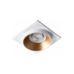 Support de spot encastrable perçage 68mm carré Blanc / or / blanc