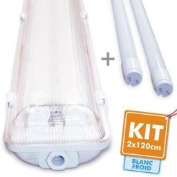 Eclairage Design - Kit 2 tubes led 120cm 6400K + boitier étanche