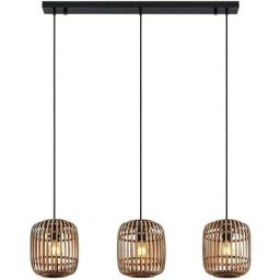 Lindby - Suspension à intensité variable 'Canyana' en bois pour salon & salle à manger - naturel