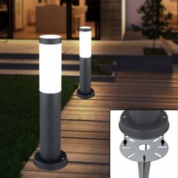 2x lampadaires extérieurs pour prise de jardin, projecteurs en acier inoxydable pour chemin d'accès