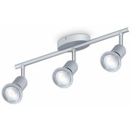 B.k. Licht plafonnier 3 spots pivotants & orientables, 3 ampoules led 5W GU10, barre spots plafond