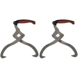 Pinces à bûches 2 pcs avec manche en tpr Vidaxl