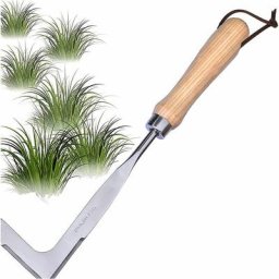 Désherbeur manuel, désherbeur inox, désherbeur ergonomique, désherbeur avec manche en bois naturel
