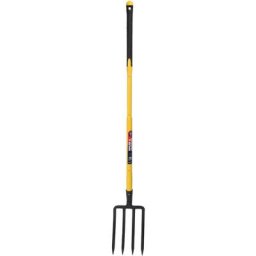 Fourche à bêcher 4 dents de 30 cm manche trimatières pomme de 110 cm jaune et noir Spear&jackson