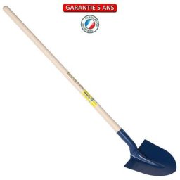 Outils Perrin - Pelle à terre, fortification 27 cm emmanchée 1,30 m, pour le maçon et le btp