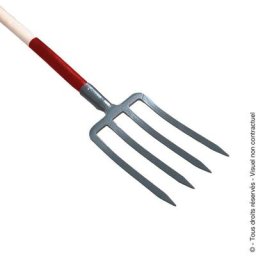 Fourche à bêcher renforcée 4 dents 30 cm Avec manche pomme