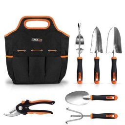 7 Pcs Outils de Jardinage, Sécateur, Pelle, Râteau,Transplantoir, Kits de Jardinage en Acier