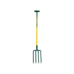 Fourche à bêcher à douille 4 dents triangulaires 11mm 1,45kg manche novagrip béquille 90cm - 422307
