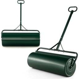 RELAX4LIFE Rouleau à Gazon de Jardin avec Poignée Volume 63L - Ø30 CM, Remplissable de Sable/Eau,