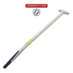 Outils Perrin Manche en T 0,8 m percé pour fourche à bêcher à soie avec ferule