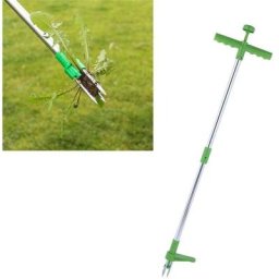 DéSherbeur Debout, Extracteur De Mauvaises Herbes Portable avec 3 Griffes à Long Manche Tueur De
