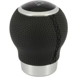 Race Sport - Pommeau rond simili cuir noir avec pastilles